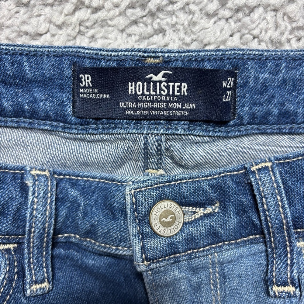 Hollister Jeans Womens 26 Ultra High Rise Mom Patchwork Vintage Stretch Denim - Picture 2 of 4